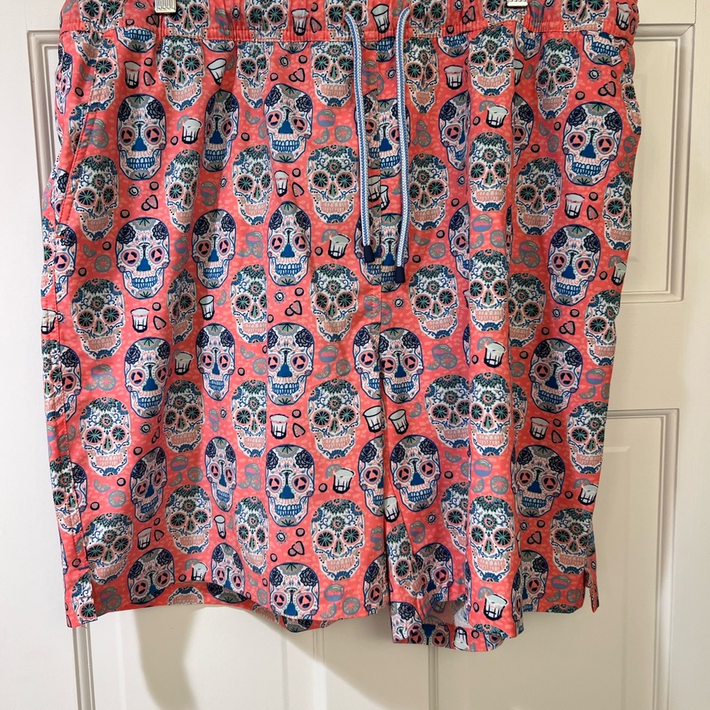 Peter Millar Multicolor Skull Print Swim Trunks